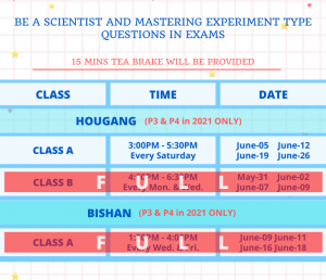 CCE Science Tuition Schedule